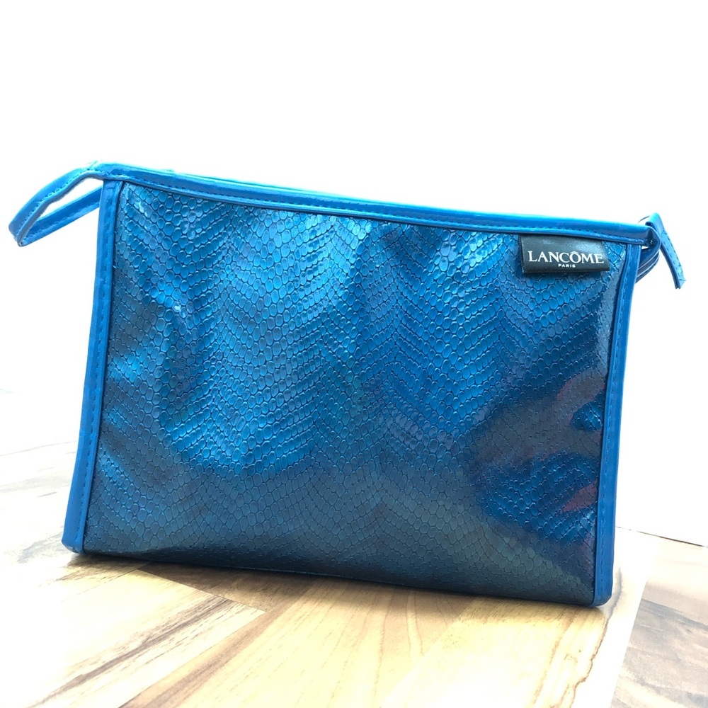 Lancôme blue alligator makeup bag